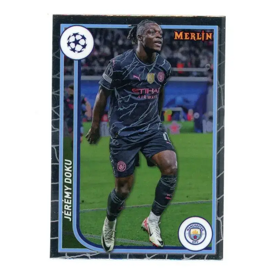 2023-24 Topps Merlin UEFA #77 Jeremy Doku EX Excellent Manchester City Soccer Card - Soccer Card Single