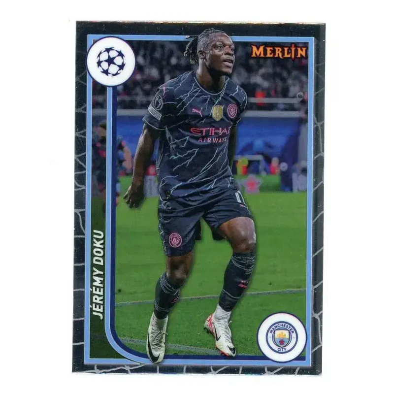 2023-24 Topps Merlin UEFA #77 Jeremy Doku EX Excellent Manchester City Soccer Card - Soccer Card Single