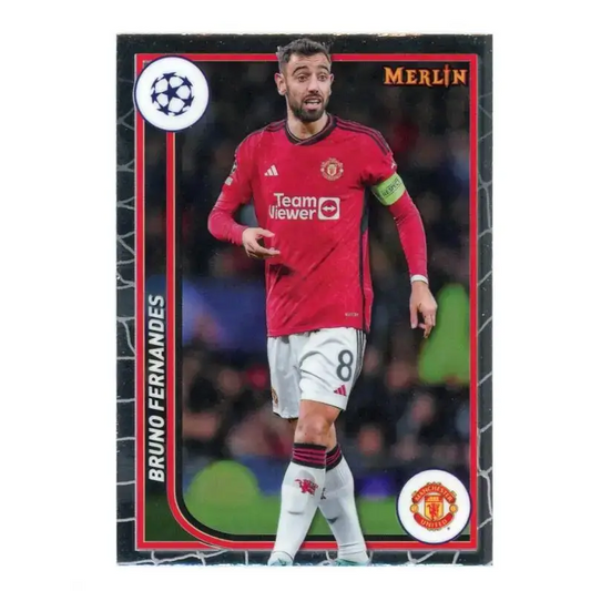 2023-24 Topps Merlin UEFA #79 Bruno Fernandes EX Excellent Manchester United Soccer Card