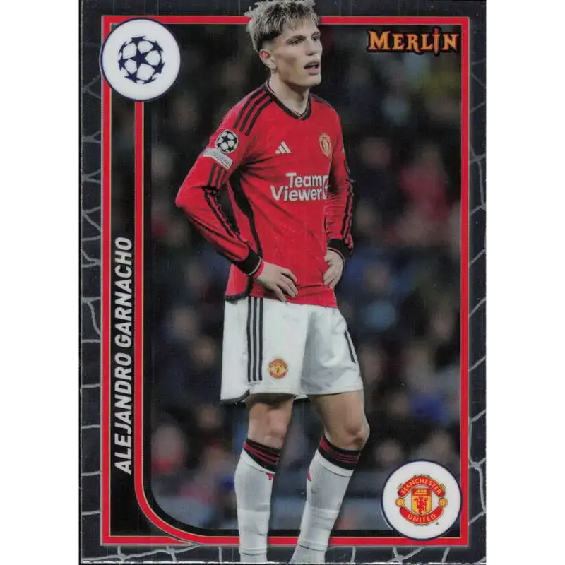 2023-24 Topps Merlin UEFA #82 Alejandro Garnacho EX Excellent Manchester United Soccer Card - Soccer Card Single