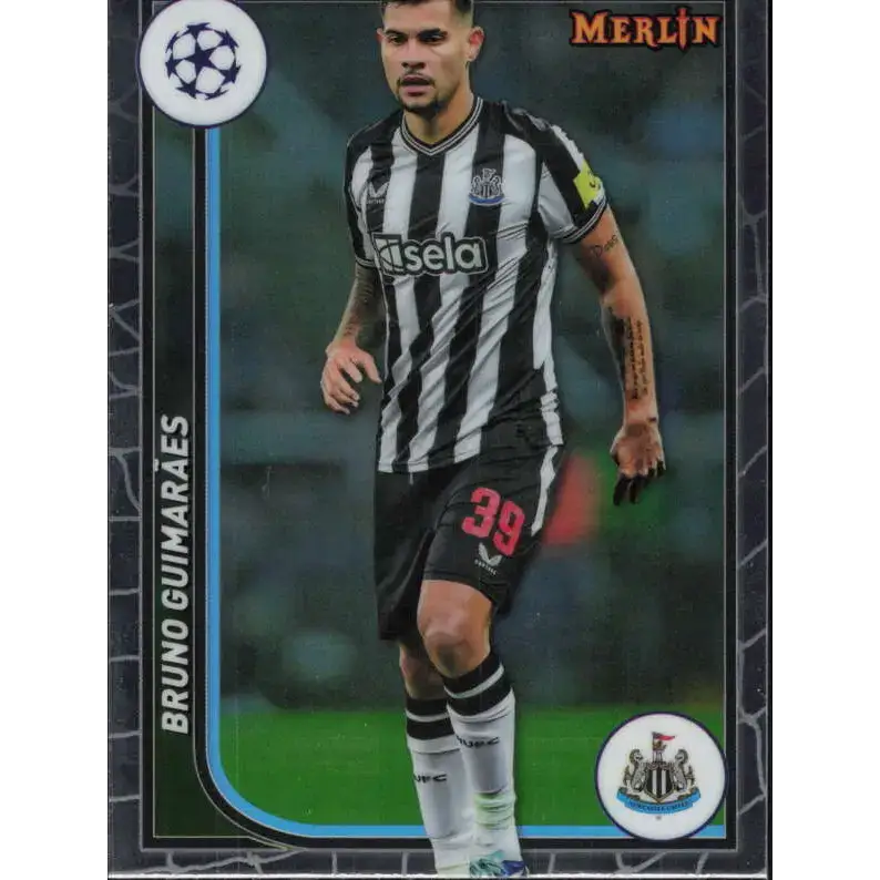 2023-24 Topps Merlin UEFA #85 Bruno Guimaraes EX Excellent Newcastle United Soccer Card - Soccer Card Single