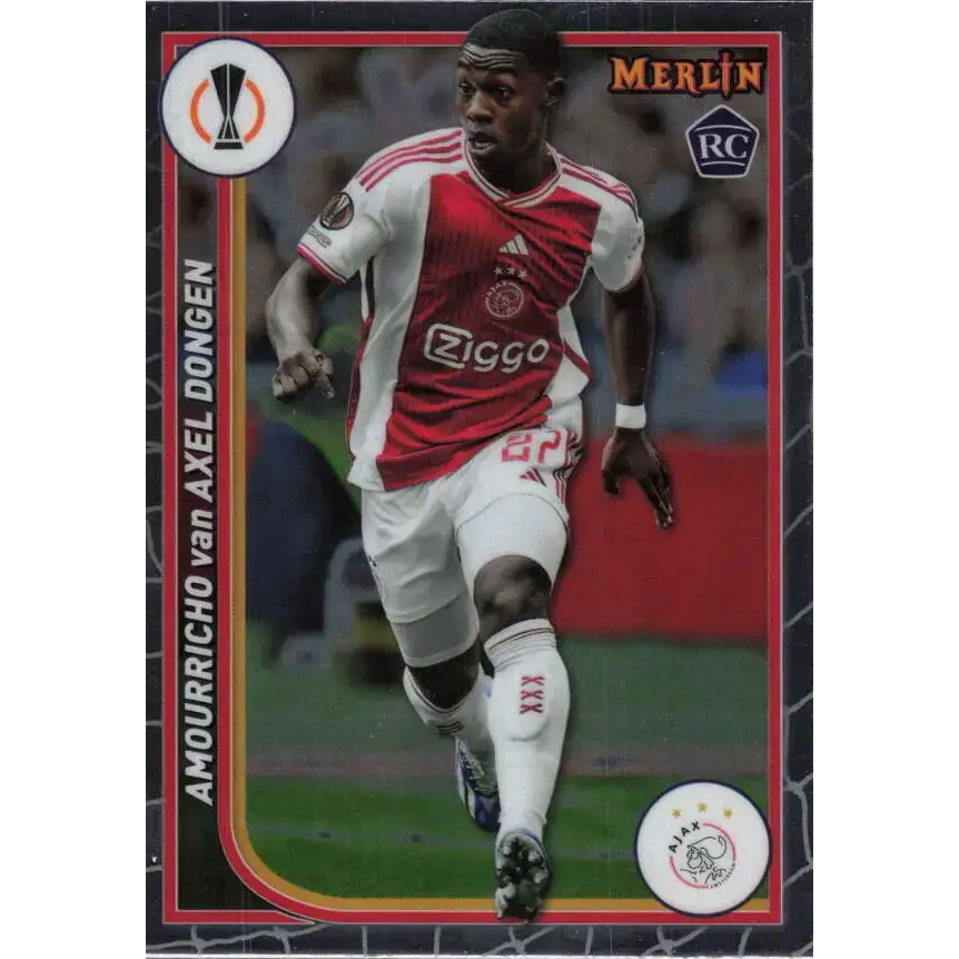 2023-24 Topps Merlin UEFA #9 Amourricho van Axel Dong EX Excellent RC Rookie AFC Ajax Soccer Card - Soccer Card Single