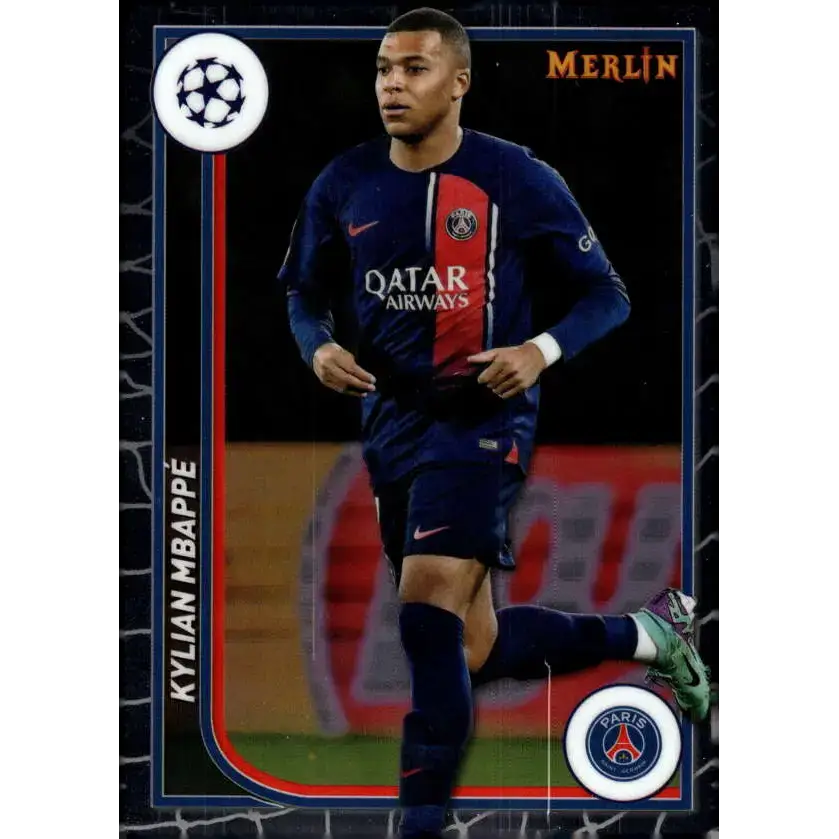 2023-24 Topps Merlin UEFA #92 Kylian Mbappe EX Excellent Paris Saint-Germain Soccer Card - Soccer Card Single
