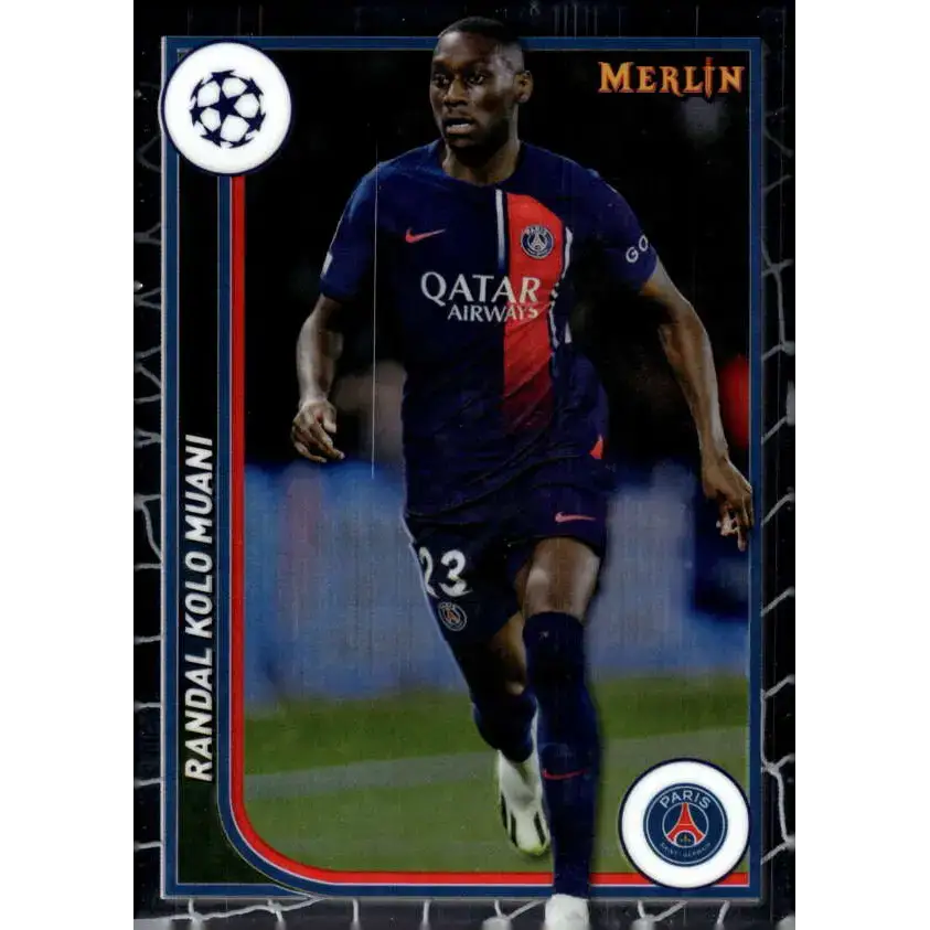 2023-24 Topps Merlin UEFA #93 Randal Kolo Muani EX Excellent Paris Saint-Germain Soccer Card