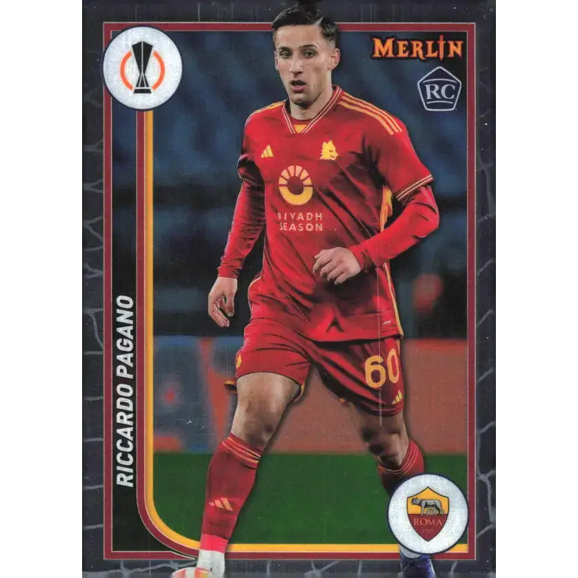 2023-24 Topps Merlin UEFA #95 Riccardo Pagano EX Excellent RC Rookie AS Roma Soccer Card - Soccer Card Single