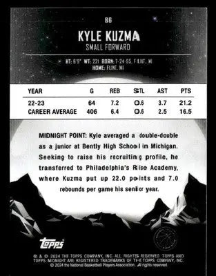 2023-24 Topps Midnight #86 Kyle Kuzma Morning #/149 - Basketball Card Single
