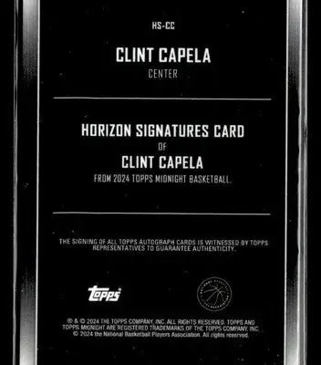 2023-24 Topps Midnight #HS-CC Clint Capela Horizon Signatures Dusk Max #/75 - Basketball Card Single