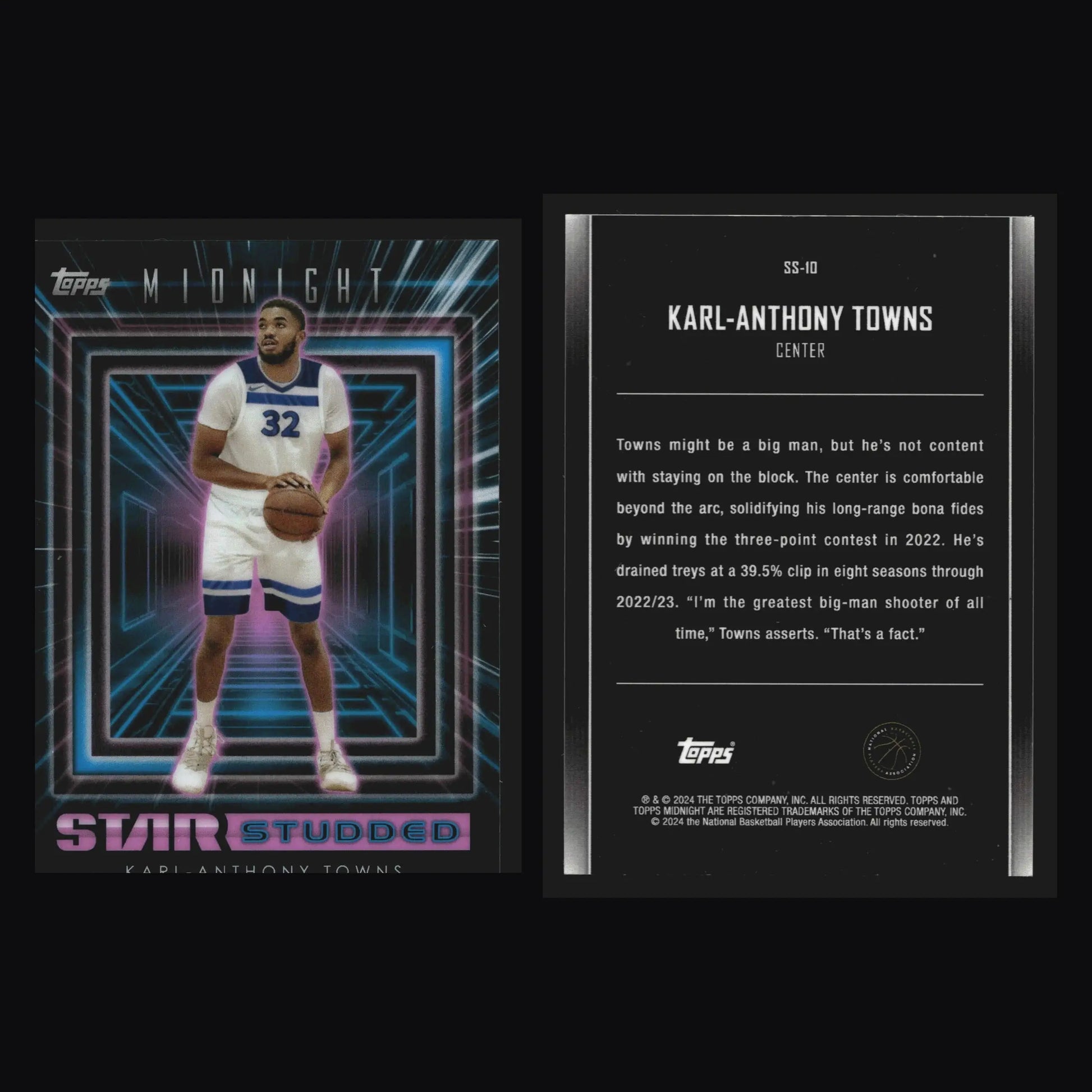 2023-24 Topps Midnight Karl-Anthony Towns #SS-10 Star Studded - Basketball Card Single