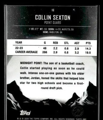 2023-24 Topps Midnight - Morning #16 Collin Sexton #/149 - Basketball Card Single