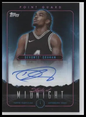 2023-24 Topps Midnight #SMA-DEG Devonte’ Graham Stroke of Midnight Autographs
