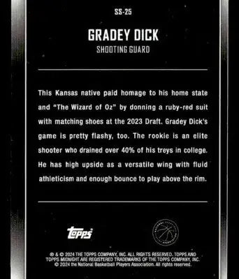 2023-24 Topps Midnight #SS-25 Gradey Dick Star Studded - Basketball Card Single