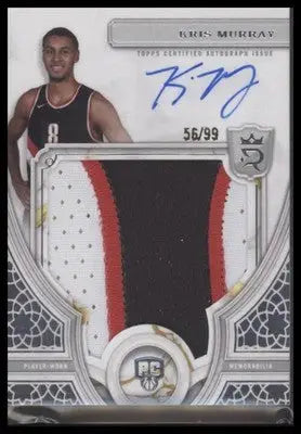 2023-24 Topps Royalty #124 Kris Murray Rookie Patch Autograph #56/99 - Basketball Card Single