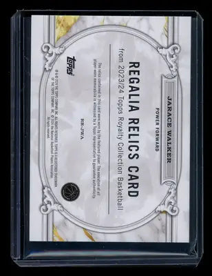 2023-24 Topps Royalty Collection Regalia Jarace Walker #RR-JWA 04/25 RC Relic - Basketball Card Single