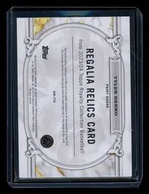 2023-24 Topps Royalty Collection Regalia Relics Tyler Herro #RR-TH Relic 04/99