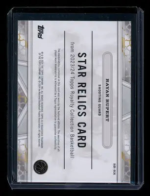 2023-24 Topps Royalty Collection Star Relics Rayan Rupert #SR-RR Relic RC 79/99 - Basketball Card Single
