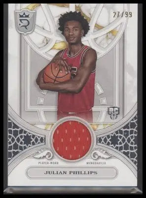 2023-24 Topps Royalty #RBR-JP Julian Phillips Round Ball Relics #27/99 RC Bulls - Basketball Card Single