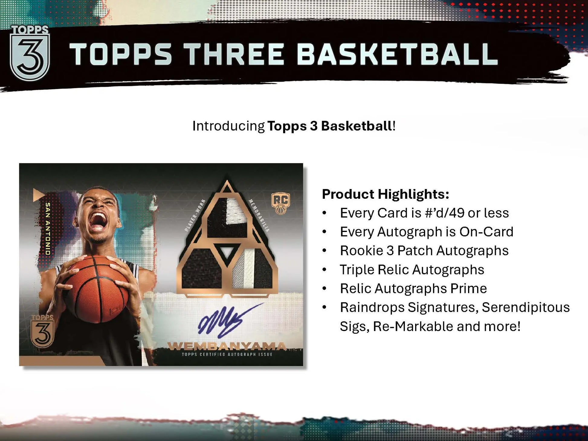 Topps Three Basketball trading card from the 2023-24 Topps Three Basketball Hobby Box