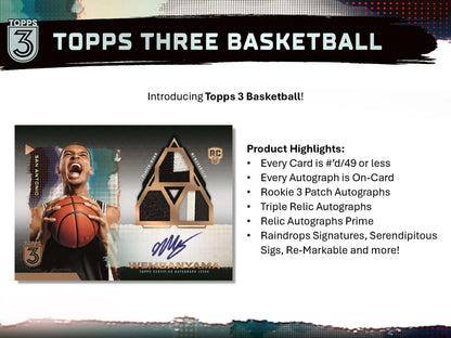 Topps Three Basketball trading card from the 2023-24 Topps Three Basketball Hobby Box