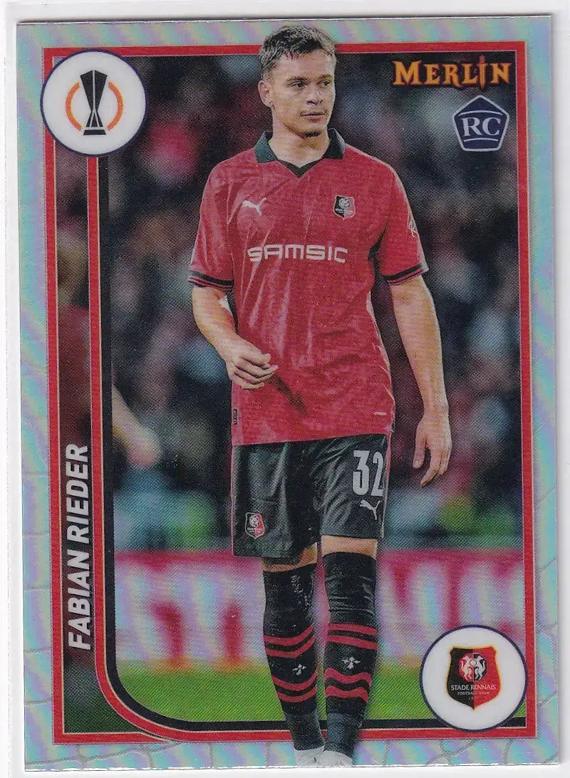 2023-24 Topps UCC Merlin Chrome Refractor #129 Fabian Rieder - Stade Rennais FC