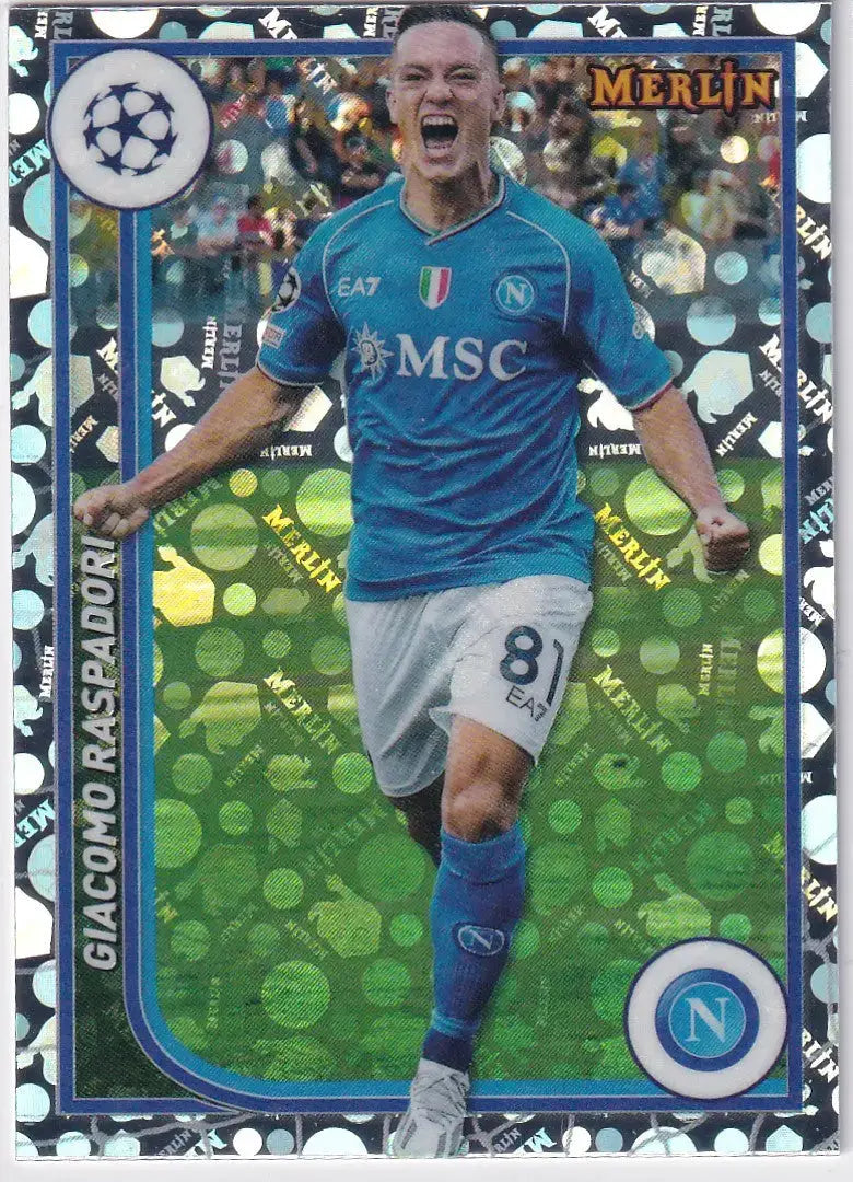 2023-24 Topps UCC Merlin Chrome Vintage Refractor #125 Giacomo Raspadori - SSC N
