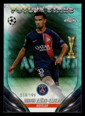 2023-24 Topps UEFA Club Competitions #159 Warren Zaïre-Emery Neon Green #/199 - Soccer Card Single