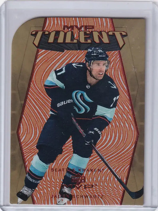 2023-24 Upper Deck 20th Anniversary Diecut MT-6 Jaden Schwartz Kraken 9/250 - Hockey Card Single