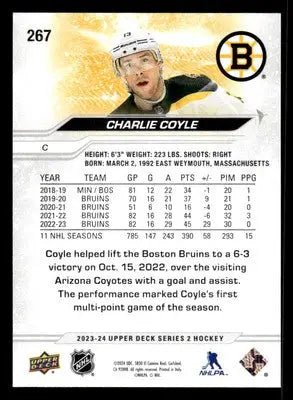 2023-24 Upper Deck #267 Charlie Coyle - Hockey Card Single