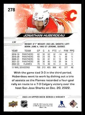 2023-24 Upper Deck #278 Jonathan Huberdeau - Hockey Card Single