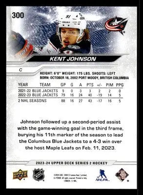 2023-24 Upper Deck #300 Kent Johnson - Hockey Card Single