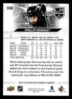 2023-24 Upper Deck #330 Phillip Danault - Hockey Card Single