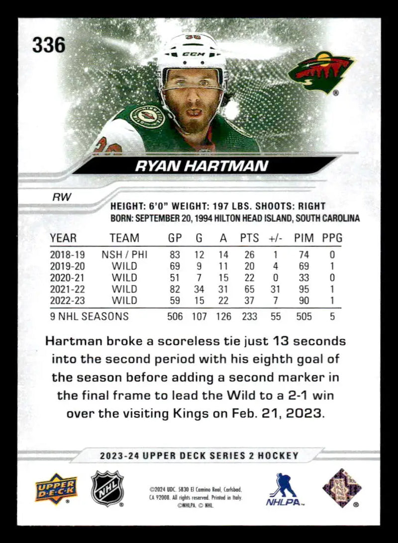 2023-24 Upper Deck #336 Ryan Hartman - Hockey Card Single