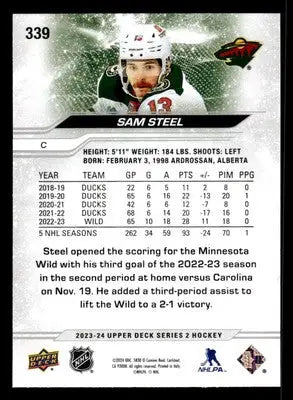 2023-24 Upper Deck #339 Sam Steel - Hockey Card Single