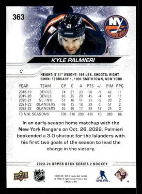 2023-24 Upper Deck #363 Kyle Palmieri - Hockey Card Single
