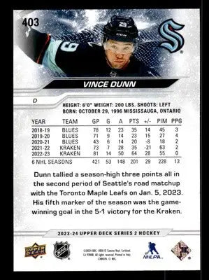 2023-24 Upper Deck #403 Vince Dunn - Hockey Card Single