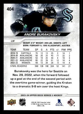 2023-24 Upper Deck #404 Andre Burakovsky - Hockey Card Single