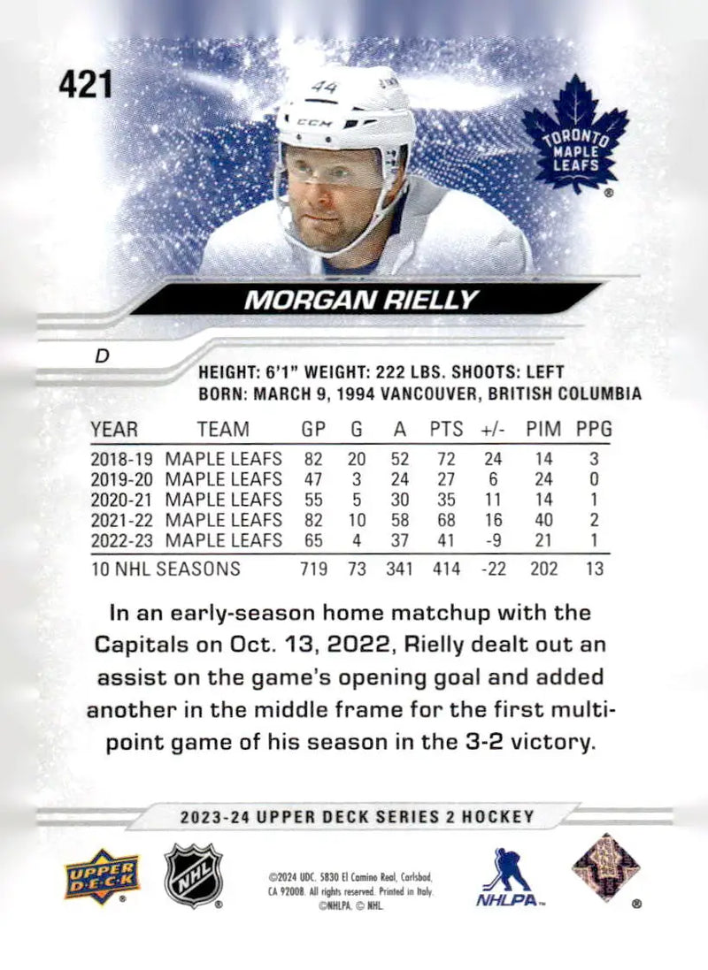 2023-24 Upper Deck #421 Morgan Rielly - Hockey Card Single