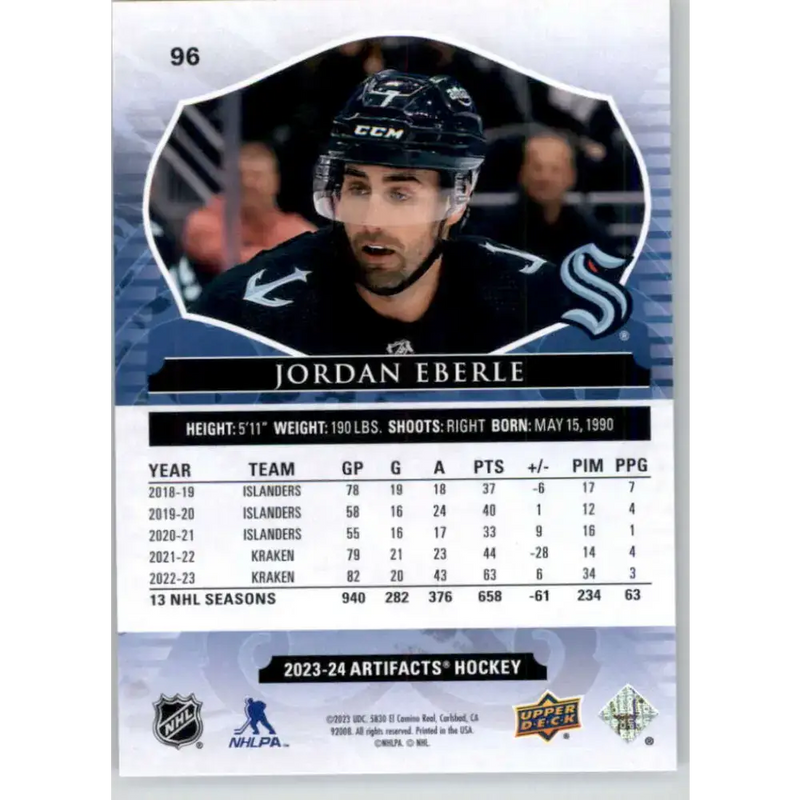 2023-24 Upper Deck Artifacts #96 Jordan Eberle NM-MT Seattle Kraken Hockey Card - Hockey Card Single
