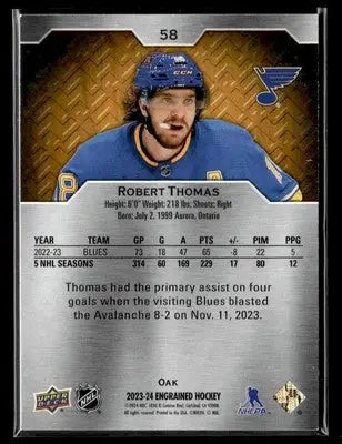 2023-24 Upper Deck Engrained #58 Robert Thomas #/349 - Hockey Card Single