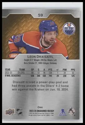 2023-24 Upper Deck Engrained #59 Leon Draisaitl #/349 - Hockey Card Single