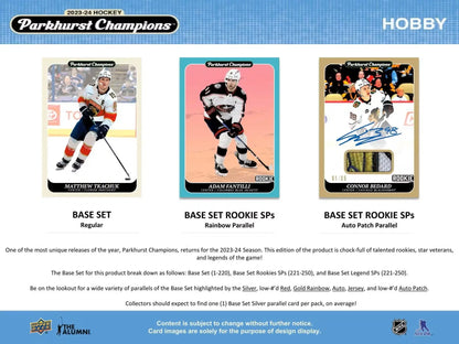 2023-24 Upper Deck Parkhurst Champions Hockey Hobby Box | Columbia Sports Cards - Sports Card Hobby Boxes