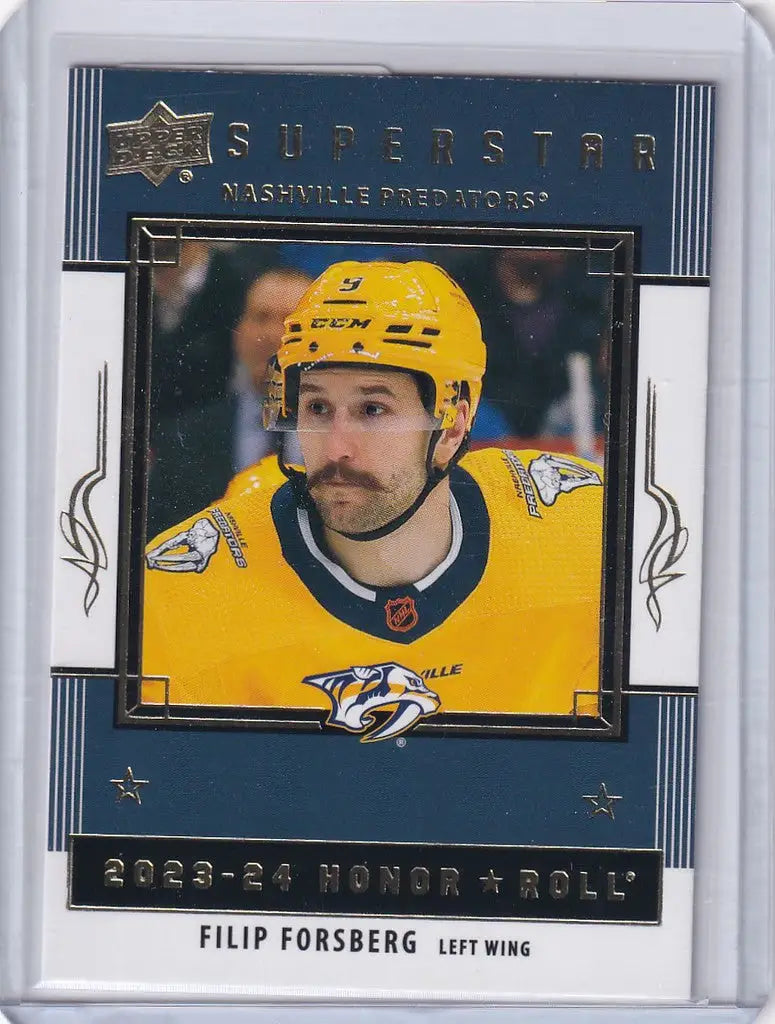 Hockey trading card of Filip Forsberg from Upper Deck Series featuring Nashville Predators