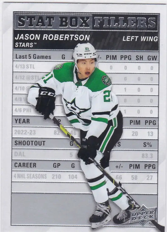 2023-24 Upper Deck Series 1 #SB-23 Jason Robertson Stat Box Fillers Dallas Stars - Hockey Card Single