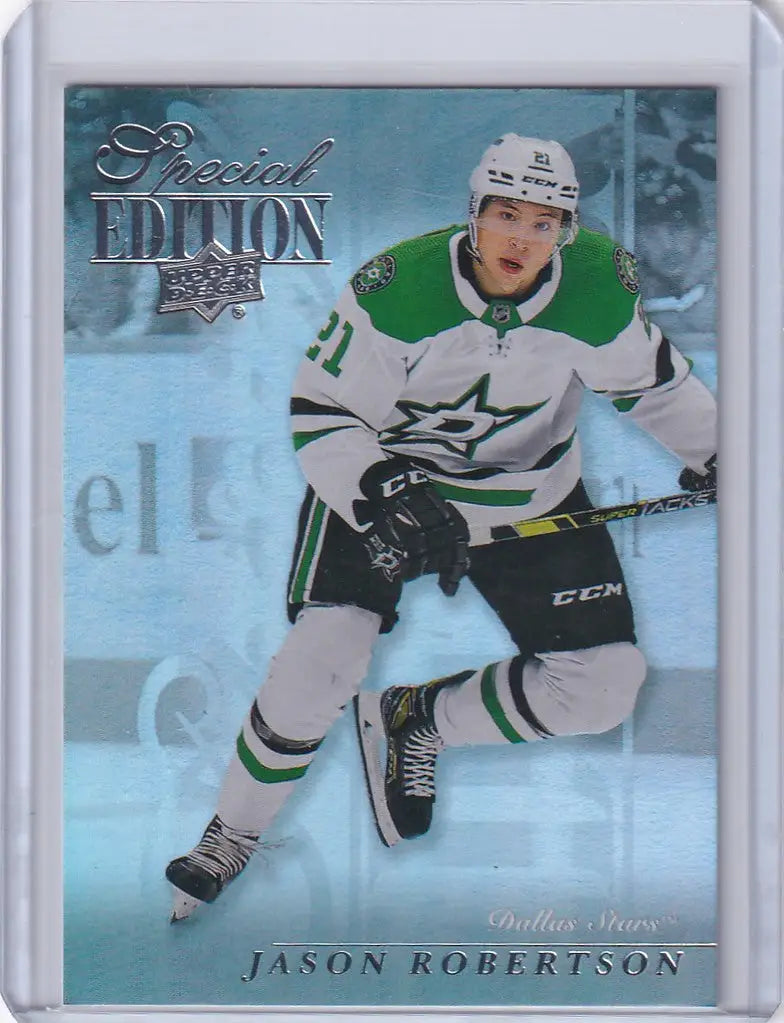 Hockey trading card of Jason Robertson, Dallas Stars, from Upper Deck Series 1 Special Edition