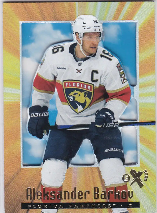 Aleksander Barkov Florida Panthers hockey card from 2023-24 Upper Deck Skybox E-X series
