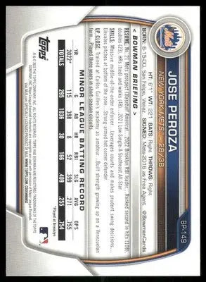 2023 Bowman 1st Jose Peroza #BP-149 Baseball