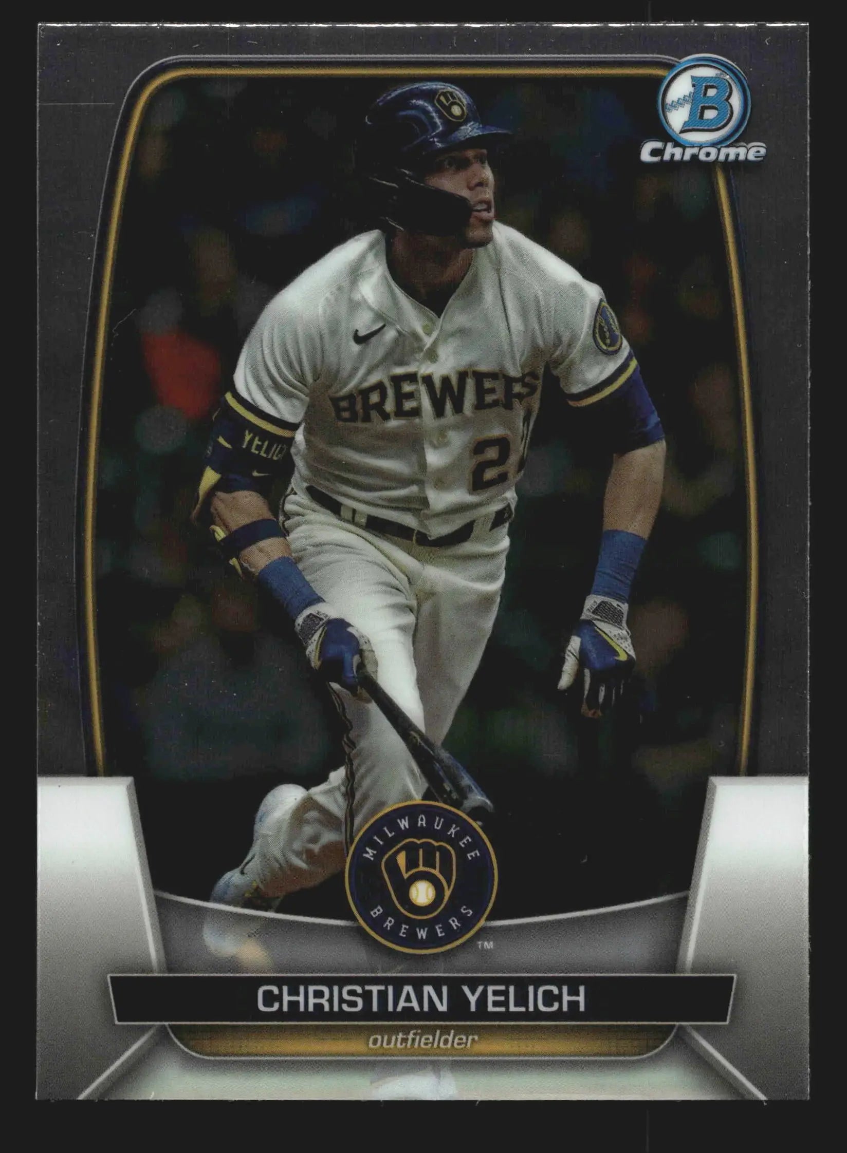 2023 Bowman #57 Christian Yelich Milwaukee Brewers Chrome - Baseball Card Single
