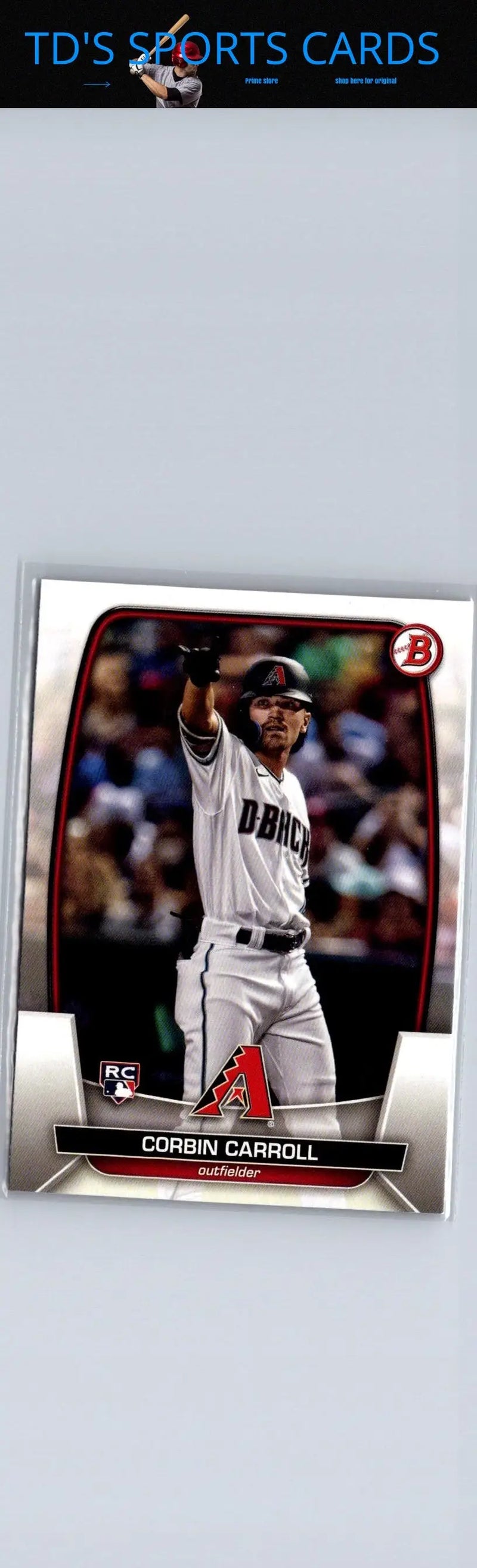 2023 Bowman Corbin Carroll baseball card featuring Corbin Carroll in a collectible product