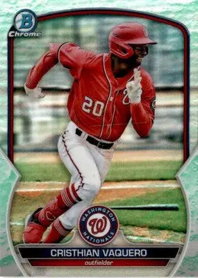 2023 Bowman #BCP-54 Cristhian Vaquero Chrome Prospects Lunar Glow Refractors - Baseball Card Single