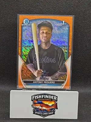 2023 Bowman #BCP-62 Antony Peguero Chrome 1st Orange Shimmer Refractor /25 - Baseball Card Single