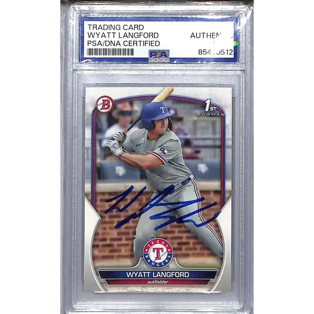 2023 Bowman #BD-106 Wyatt Langford NM-MT Auto Texas Rangers - Baseball Card Single